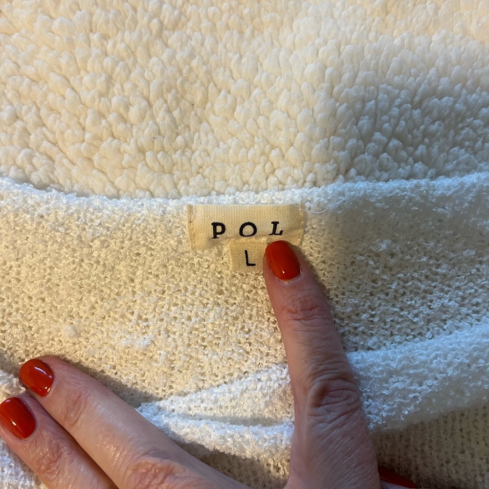 POL Women's Sweater - Pink and Cream Stripes - Picture 3 of 3